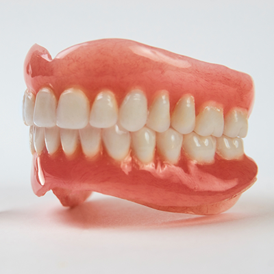 Close-up of two full dentures
