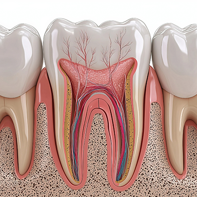 Illustration showing inside of tooth